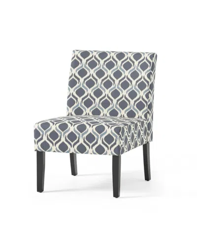 Noble House Kassi Contemporary Fabric Slipper Accent Chair In Blue