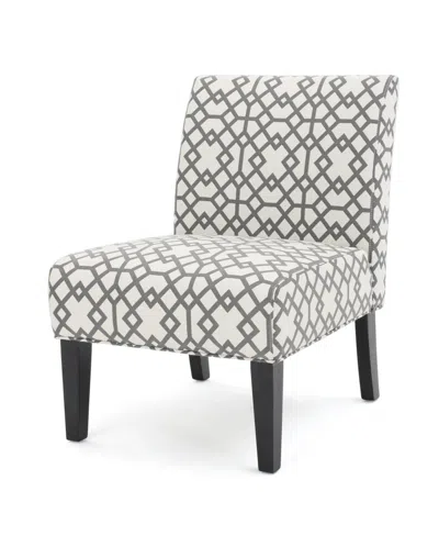 Noble House Kassi Contemporary Fabric Slipper Accent Chair In Gray