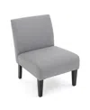 Noble House Kassi Contemporary Fabric Slipper Accent Chair In Gray