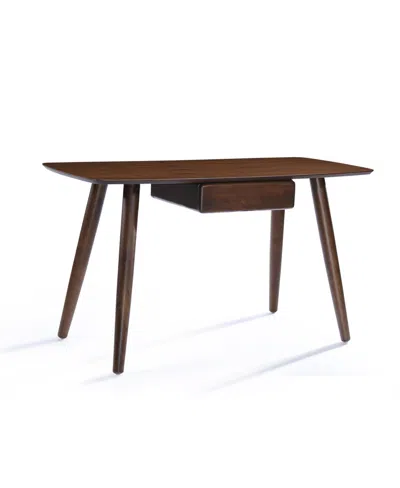 Noble House Kiersten Walnut Finish Wood Study Table With Mdf Overlay In Brown