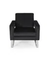 Noble House Kirkwood Modern Glam Club Chair In Black