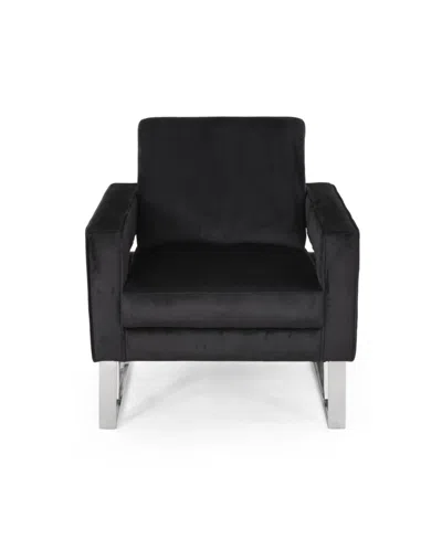 Noble House Kirkwood Modern Glam Club Chair In Black