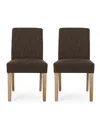 Noble House Kuna Contemporary Upholstered Dining Chair Set, 2 Piece In Brown