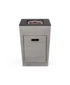 Noble House Langton Outdoor Modern Fire Column In Dark Gray