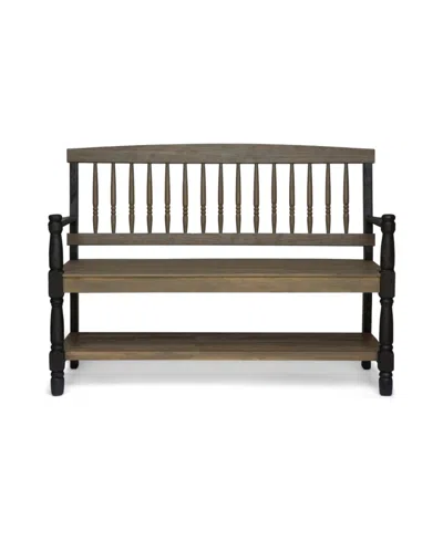 Noble House Lennon Bench In Grey  Black