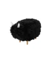 Noble House Levi Furry Yak Ottoman In Black