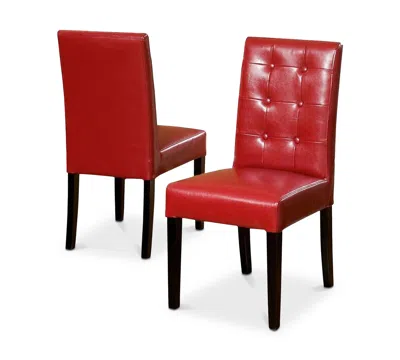 Noble House Lorcan Dining Chair (set Of 2) In Bright Red