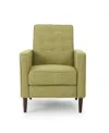 Noble House Mervynn Mid-century Modern Button Tufted Recliner In Muted Green