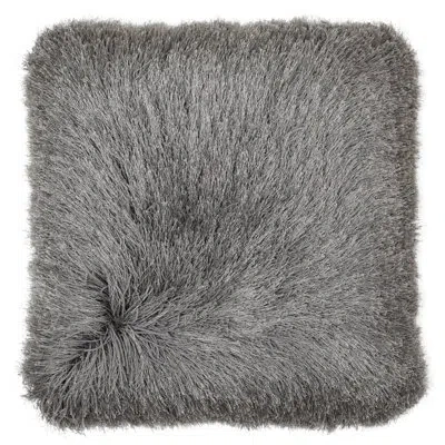 Noble House Milan Faux Fur Throw Pillow In Gray