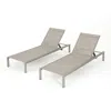Noble House Navan Outdoor Chaise (set Of 2) In Grey