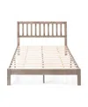 Noble House Norgate Modern Farmhouse Acacia Wood Bed Platform, Queen In Gray