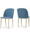 Noble House Oldan Dining Chair (set Of 2) In Blue