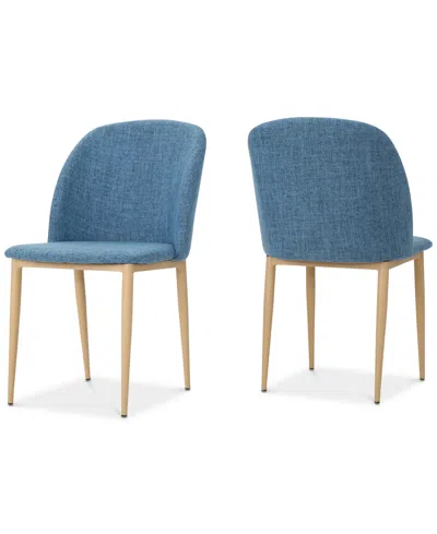 Noble House Oldan Dining Chair (set Of 2) In Blue