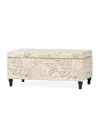 Noble House Parisian Storage Ottoman In French Script