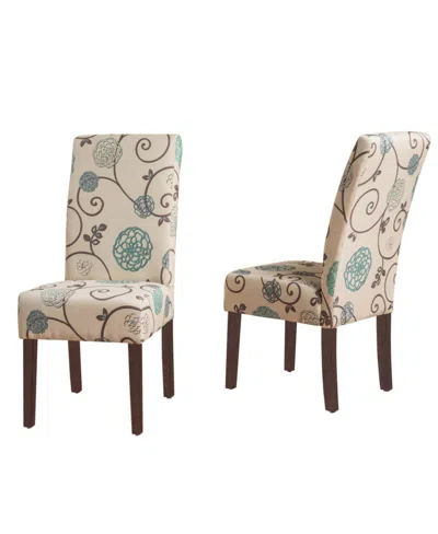 Noble House Pertica Contemporary Fabric Dining Chairs Set, 2 Piece In Beige