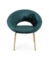 Noble House Pincay Modern Glam Accent Chair In Teal