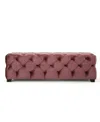 Noble House Piper Modern Glam Tufted Ottoman Bench In Blush