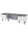 Noble House Rowan Mid-century Modern Two-toned Tv Stand With Glass Shelf In White