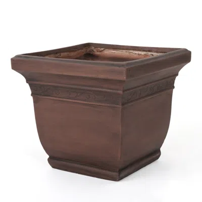 Noble House Salina Outdoor Planter In Dark Brown