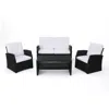 Noble House Sanger Outdoor 4pc Seating Set In White