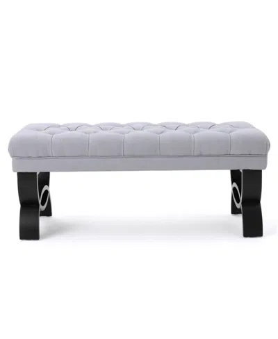 Noble House Scarlett Ottoman Bench In Light Gray