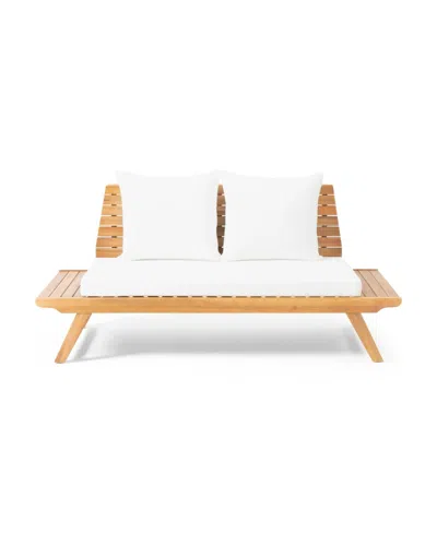 Noble House Sedona Outdoor Loveseat With Cushions In White