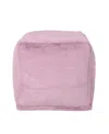 Noble House Silkie Modern Glam Cube Pouf In Lavender