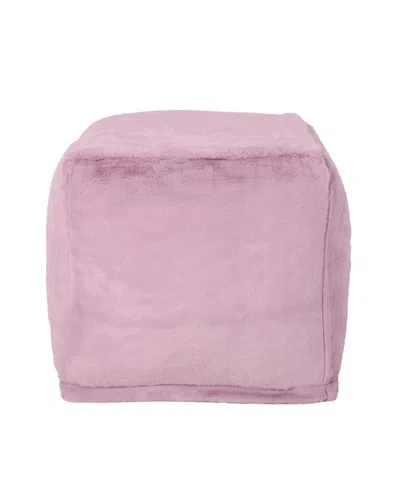 Noble House Silkie Modern Glam Cube Pouf In Lavender