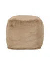 Noble House Silkie Modern Glam Cube Pouf In Taupe