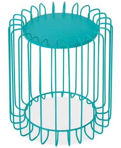 Noble House Sirinya 16" Side Table In Matte Teal
