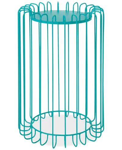 Noble House Sirinya 21" Side Table In Matte Teal