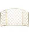 Noble House Three Panel 29'' Fireplace Screen In Gold