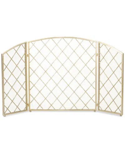 Noble House Three Panel 29'' Fireplace Screen In Gold