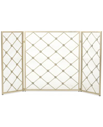 Noble House Three Panel 30'' Fireplace Screen In Gold