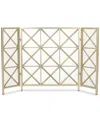Noble House Three Panel Fireplace Screen In Gold
