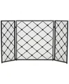 Noble House Three Panel Iron Fireplace Screen In Black