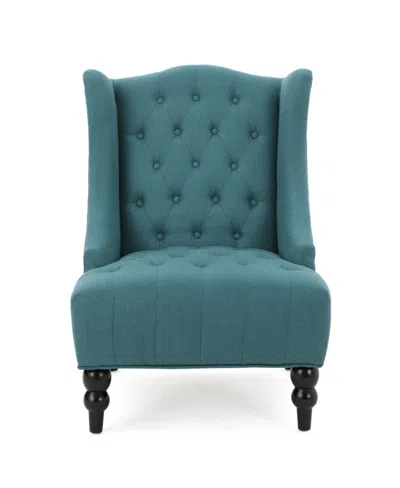 Noble House Toddman High-back Club Chair In Dark Teal