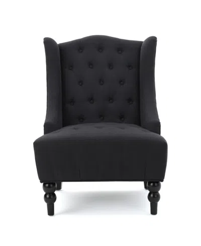 Noble House Toddman High-back Fabric Club Chair In Charcoal