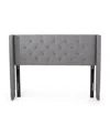 Noble House Tourmaline Contemporary Upholstered Headboard, Queen/full In Charcoal