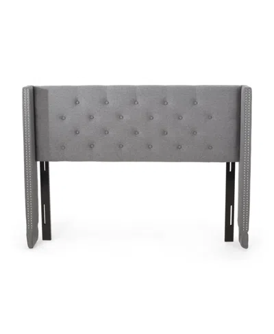 Noble House Tourmaline Contemporary Upholstered Headboard, Queen/full In Charcoal