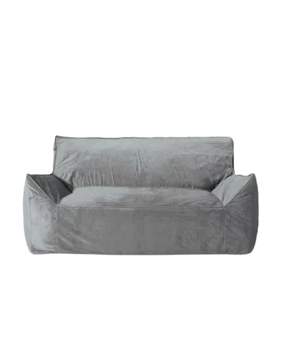 Noble House Velie Modern 2 Seater Bean Bag Chair With Armrests In Gray