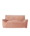 Noble House Velie Modern 2 Seater Bean Bag Chair With Armrests In Pink