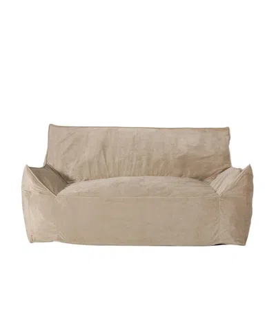 Noble House Velie Modern 2 Seater Bean Bag Chair With Armrests In Taupe