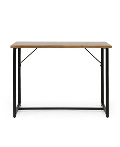 Noble House Vinton Modern Industrial Handcrafted Wood Desk In Honey Brow