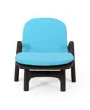 Noble House Waverly Outdoor Chaise Lounge With Cushion In Blue