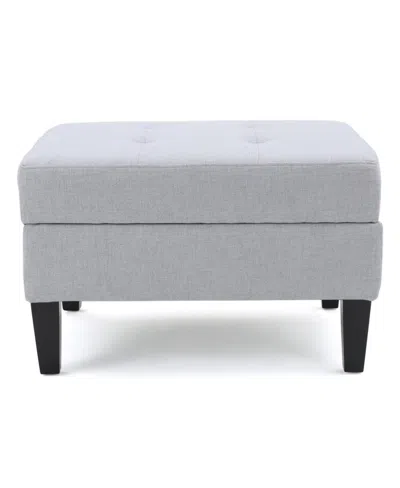 Noble House Zahra Storage Ottoman In Light Gray
