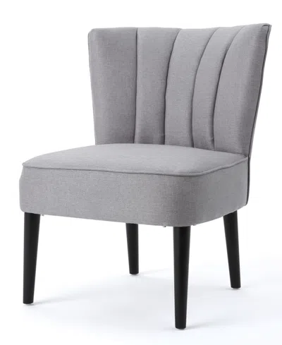 Noble House Zaidan Channel Accent Chair In Grey