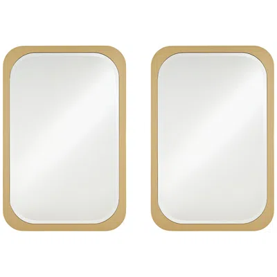 Noble Park Devonshire Gold 28" X 42" Rectangular Wall Mirrors Set Of 2