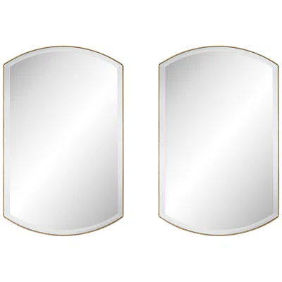 Noble Park Hampton Distressed Gold 24" X 38" Wall Mirrors Set Of 2