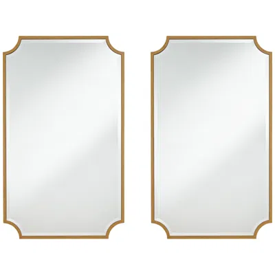 Noble Park Jacinda 24" X 40" Gold Rounded Cut Edge Wall Mirror Set Of 2